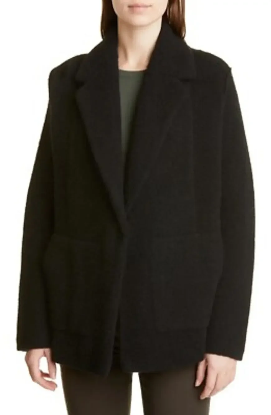 Vince Oversize Sweater Knit Blazer Womens Medium Merino Wool Alpaca Blend Cozy